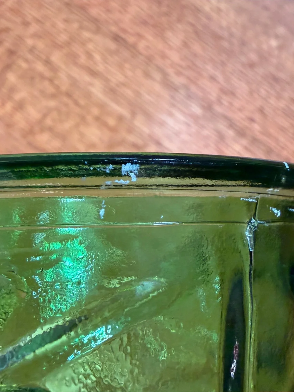 Mid Century EO Brody Co. Green Glass Vase 8.5” Tall Quilted Diamond C972 READ
